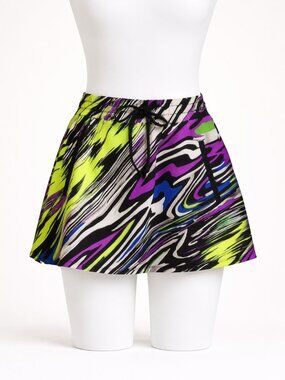 Fabletics Abstract Print Athletic Skirt w/Zipper Pockets Size Medium EUC